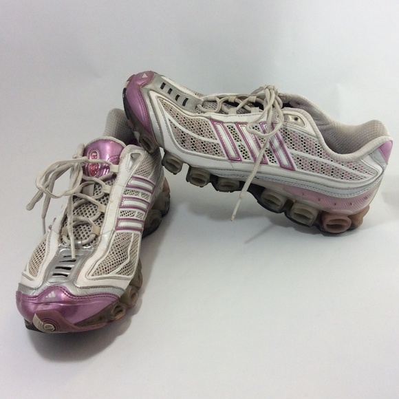 adidas pink and silver shoes